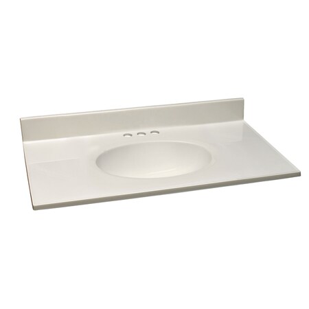 Design House Cultured Marble Vanity Top 37x19, White on White 586297